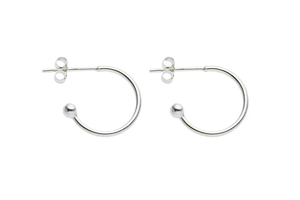 Base aro pendiente plata 925 presión con bola 3mm