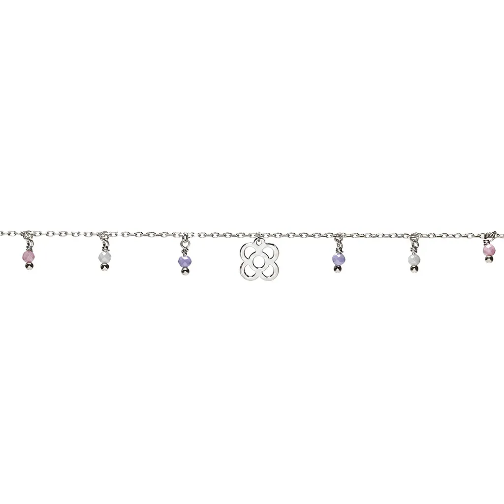 [19502B16E3GMXRD] Pulsera plata 925 flor de Barcelona