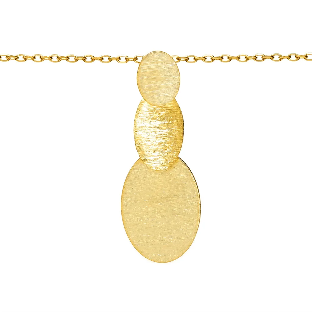 [19510N38E5BRDO] Sterling silver triple oval necklace (Gold plated)