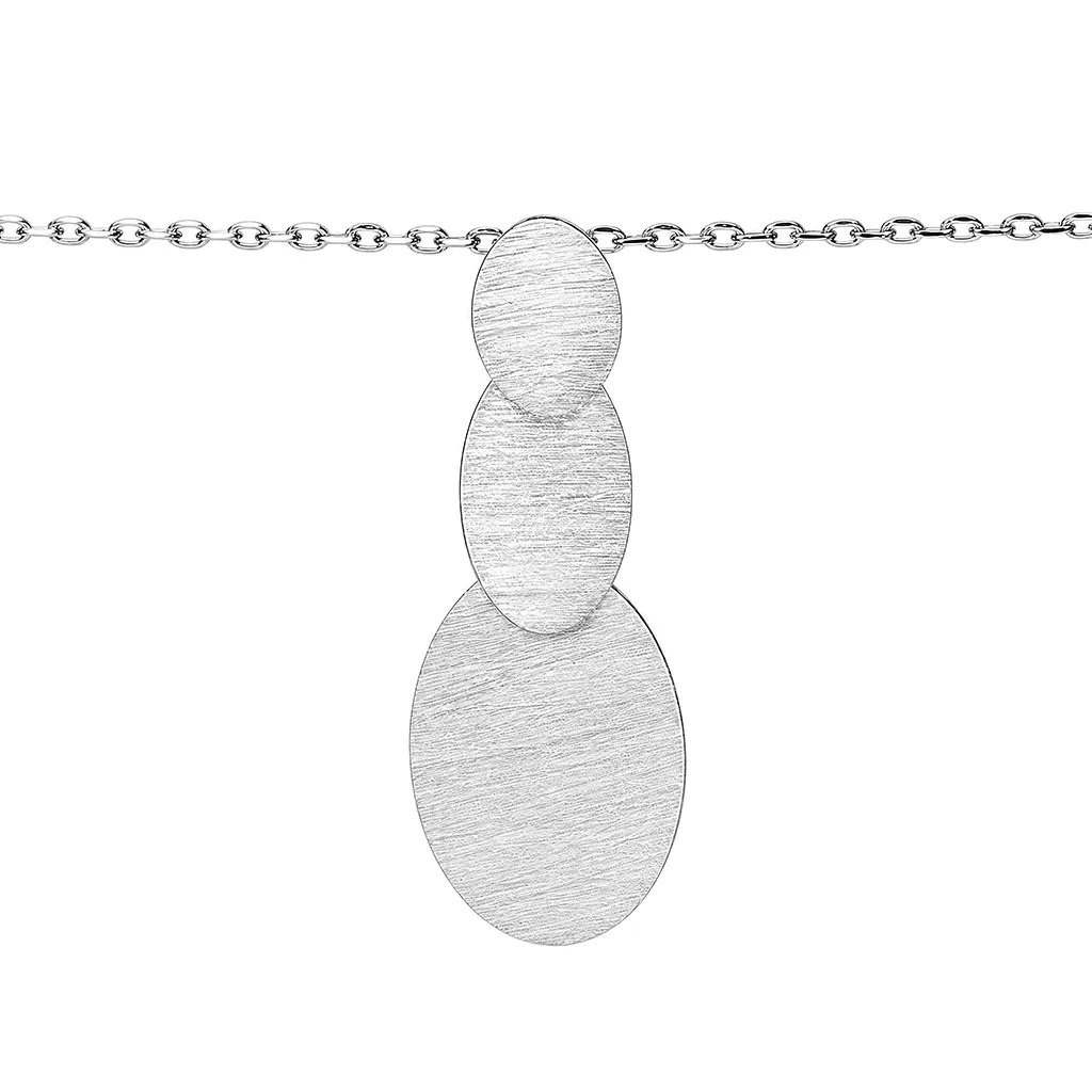 Sterling silver triple oval necklace