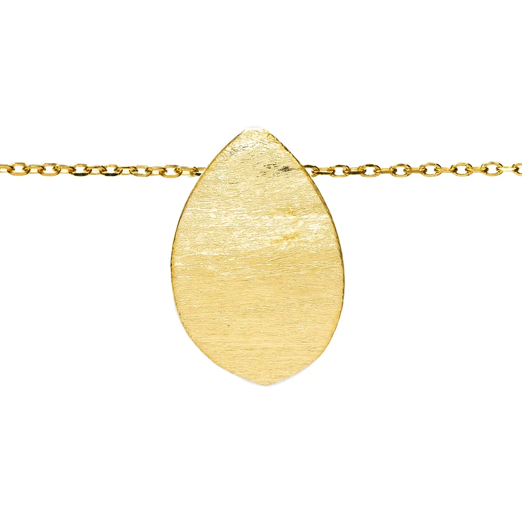 [19512N38E5BRDO] Sterling silver curved leaf necklace (Gold plated)