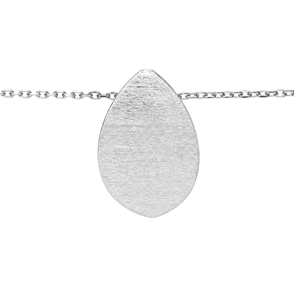 Sterling silver curved leaf necklace