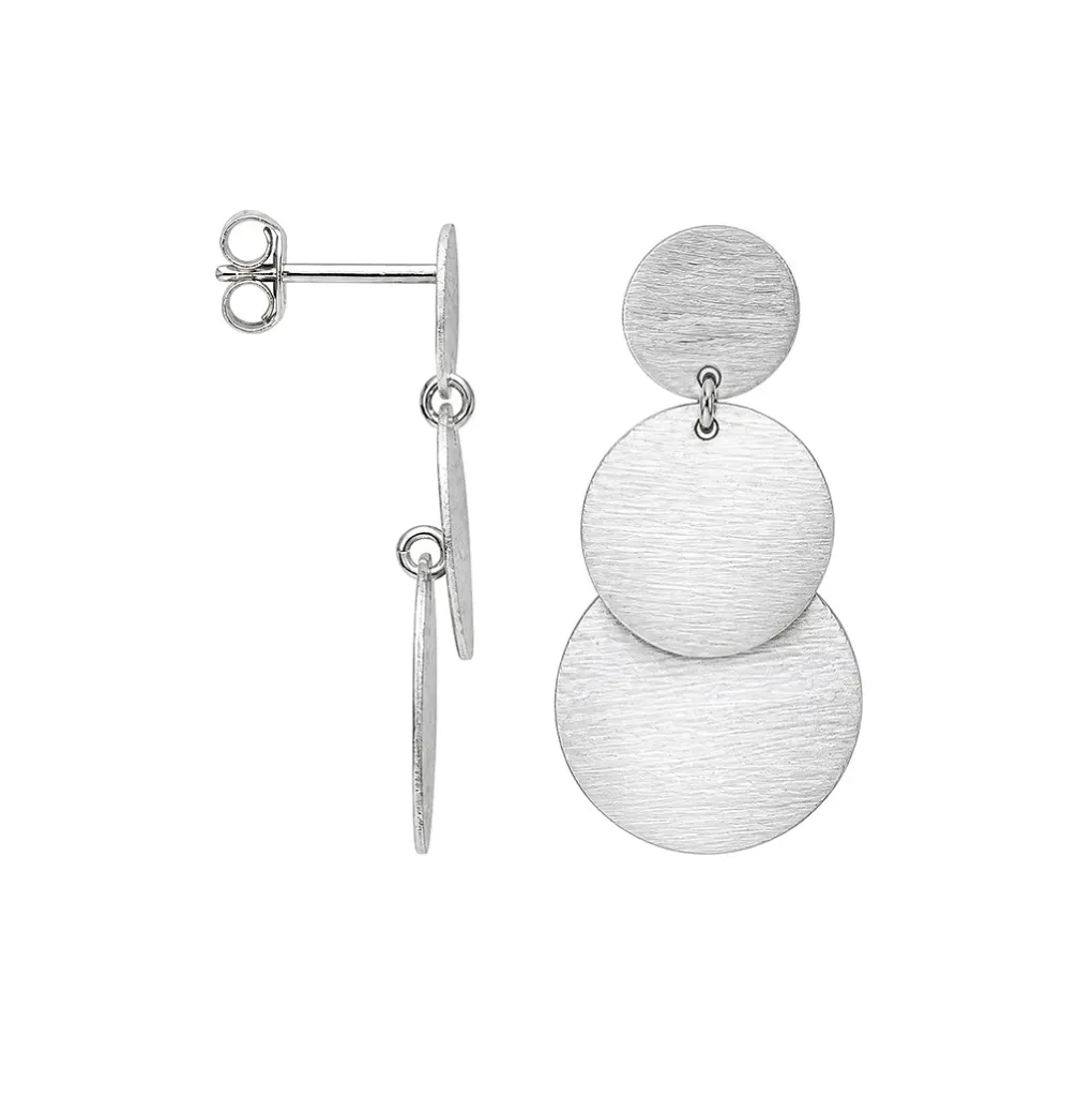 Sterling silver triple circle earring