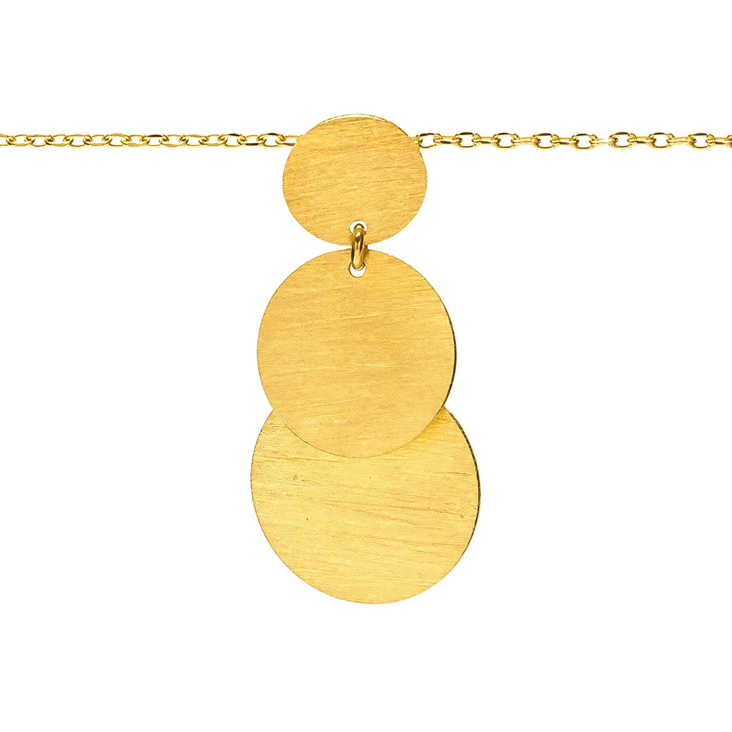 [19514N38E5BRDO] Collar plata 925 tres círculos (Oro)