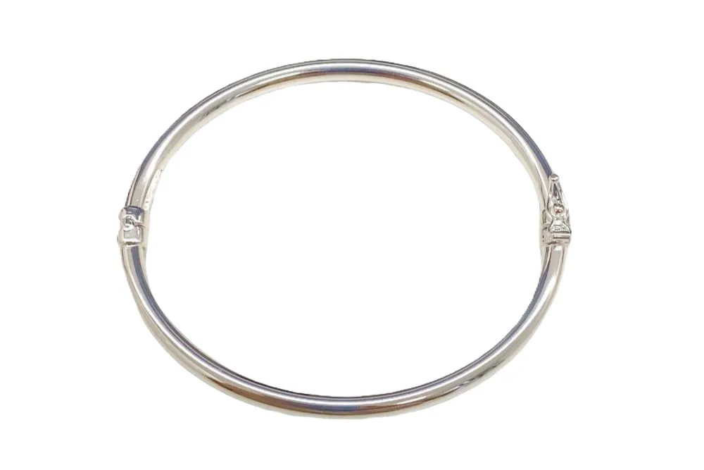 3mm Round Tube 925 Sterling Silver Bangle