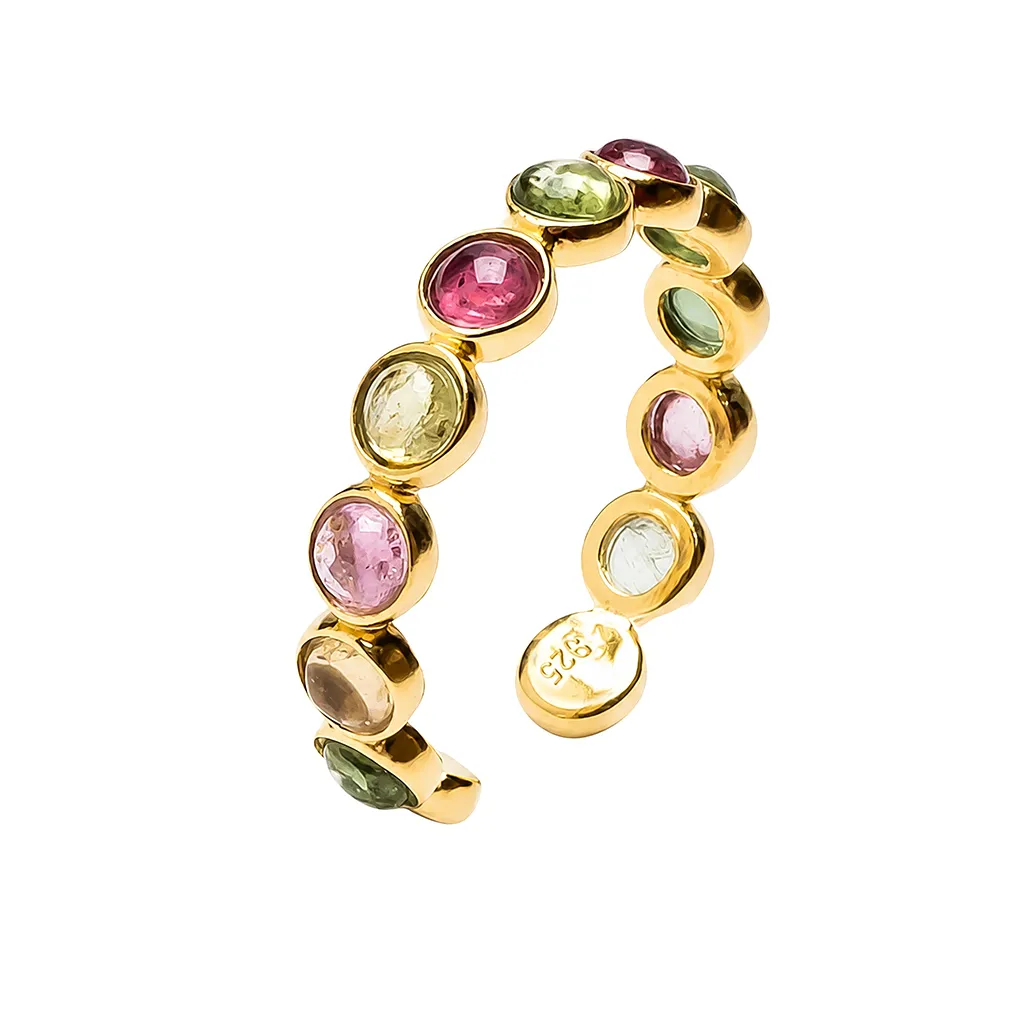 [19567RTA00RTMDO] Sterling silver 4mm tourmaline ring