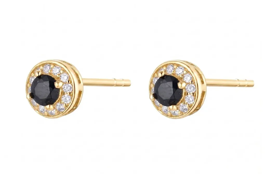 [053300002ZNE] Pendiente plata 925 redondo con circonitas (Oro)