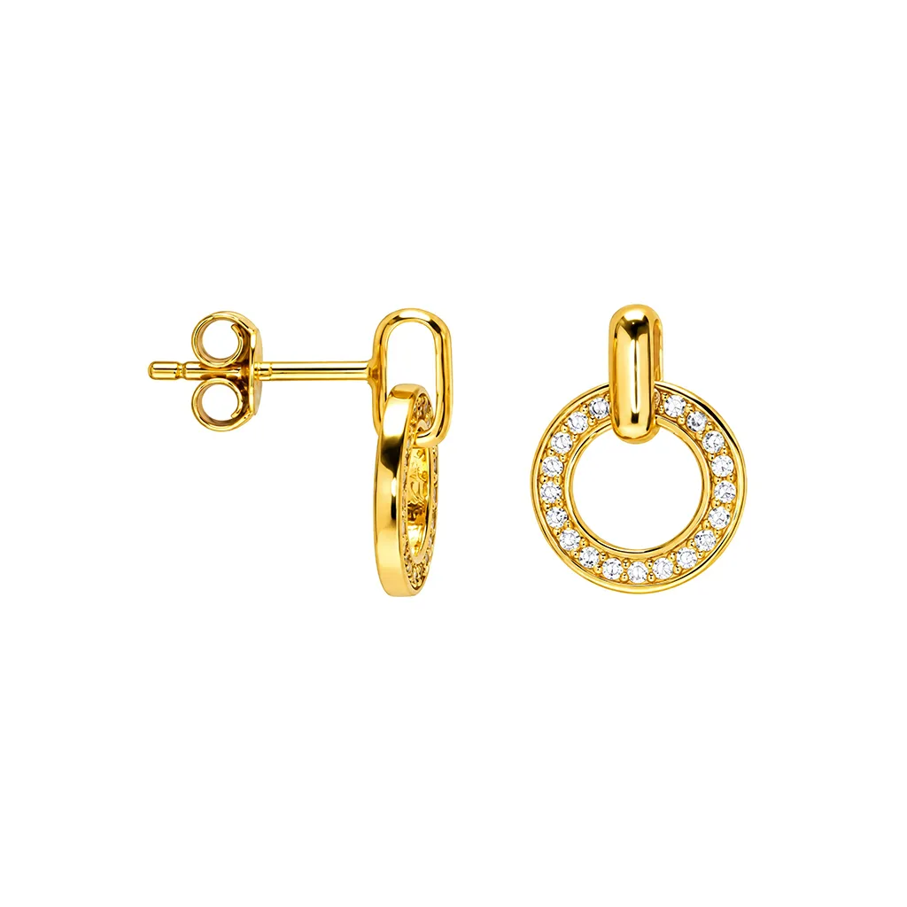 Sterling silver zirconia circle earring