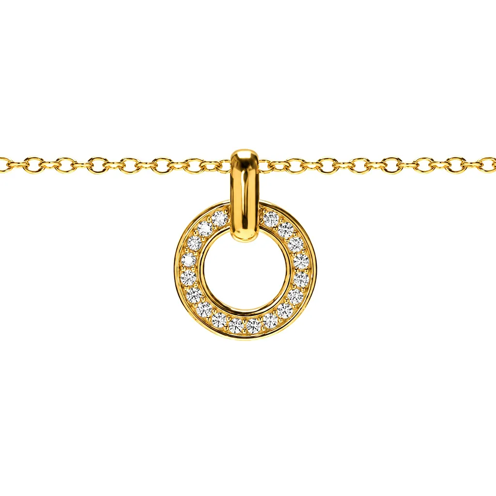 Sterling silver zirconia circle necklace