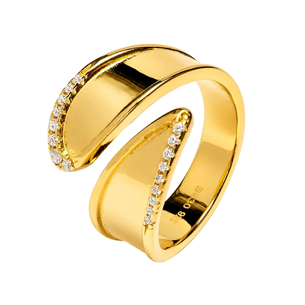 Sterling silver open zirconia ring