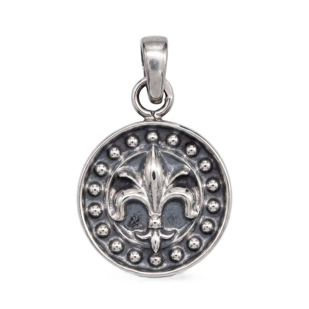Colgante plata 925 medalla flor de lis
