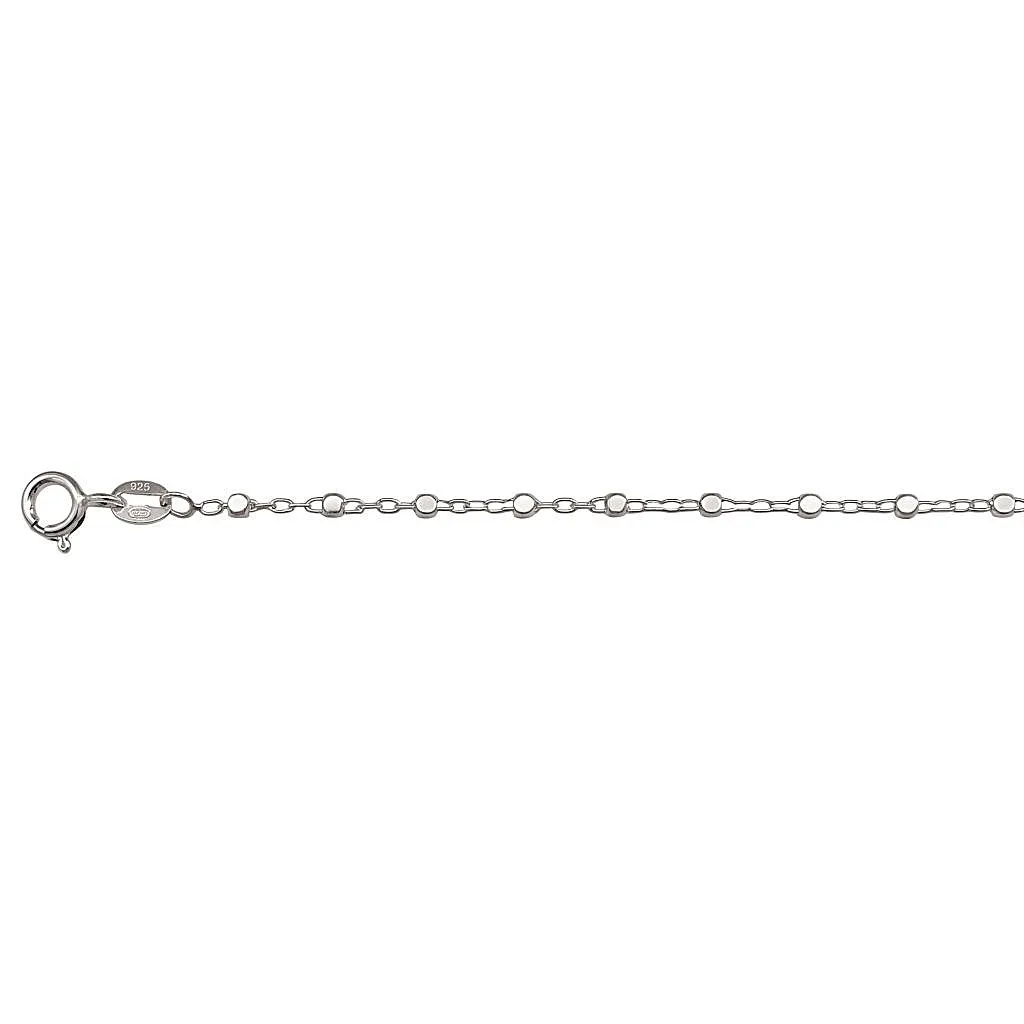 [10186T2100PL] Sterling Silver Bead Satellite Anklet  (Sterling silver)