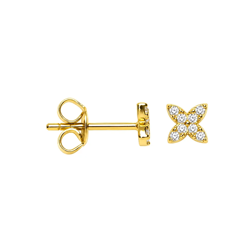 Sterling Silver 925 Zirconia Flower Earring