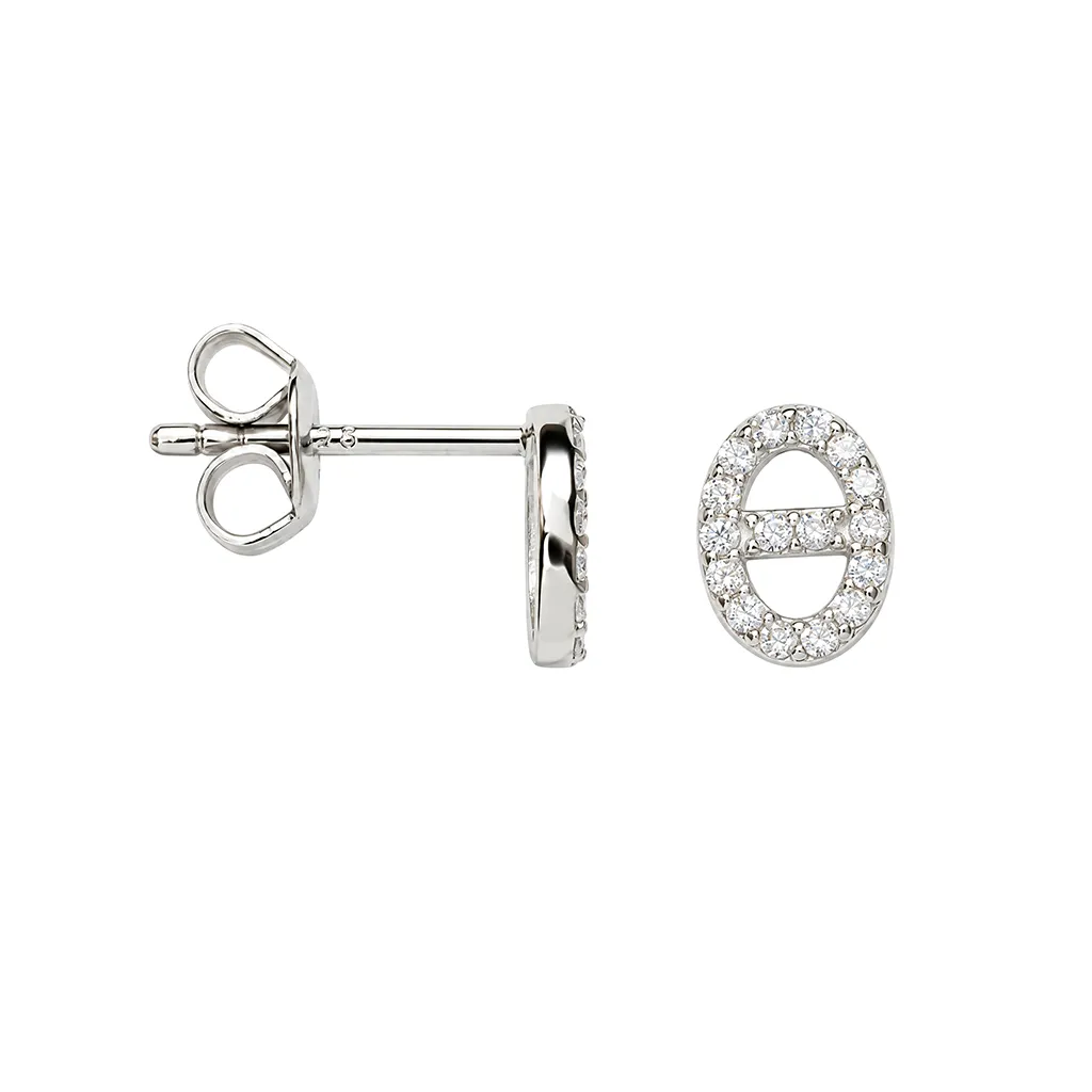Pendiente plata 925 calabrote con circonitas