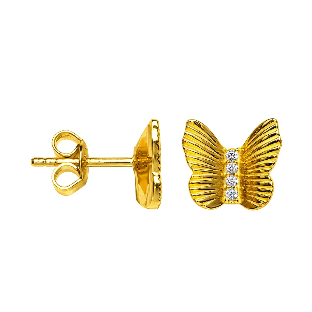 Pendiente plata 925 mariposa con circonitas