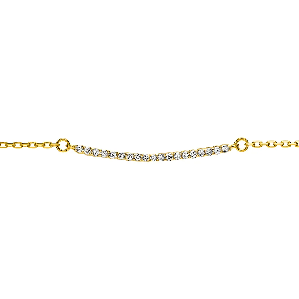 [19730N40A5ZBLDO] Collar plata 925 barra curva 26x1.30mm con circonitas