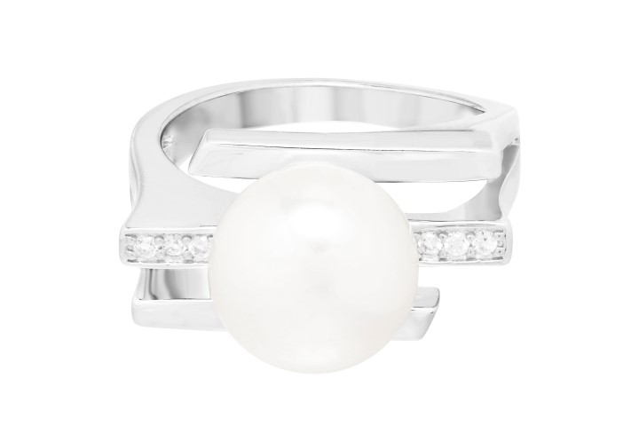 Anillo plata 925 perla con zirconita 
