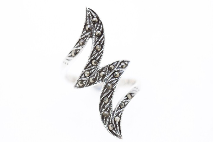Anillo plata marquesita 