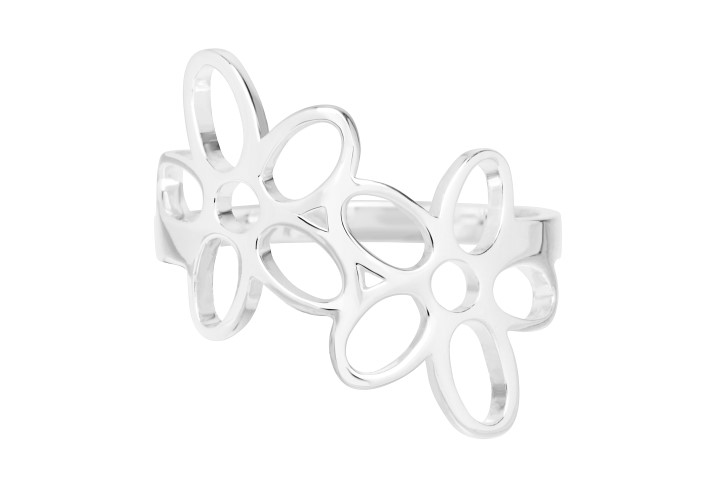 Anillo plata 925 flores 