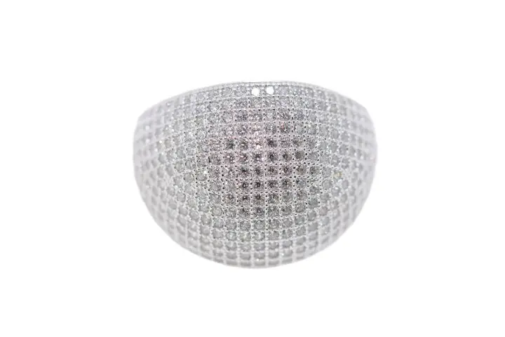 Sterling silver ring with microsetting cubic zirconia