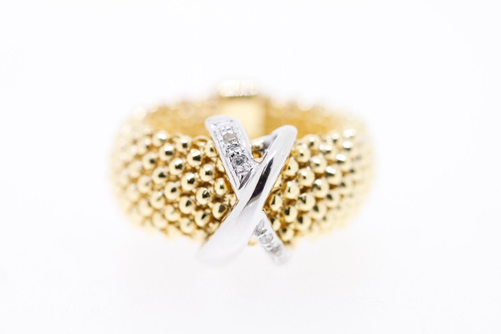 [05780A122ZBL] Anillo plata rodiada cz  (Talla 12, Oro)