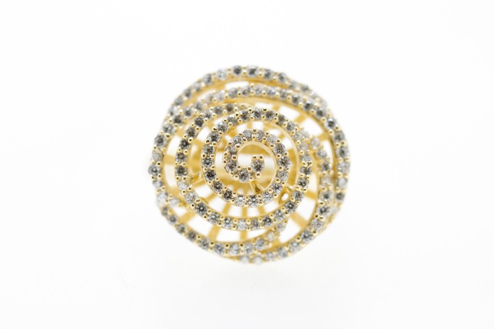 [05856A122ZBL] Ring silver 925 cz microsetting (EU size 52, Gold plated)
