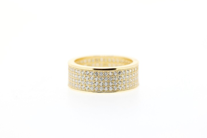 [05864A122ZBL] Ring silver 925 cz microsetting (EU size 52, White, Gold plated)