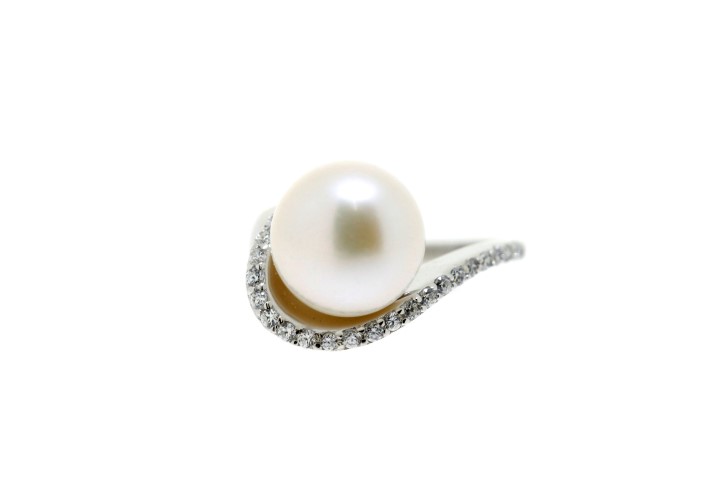 Anillo plata 925 perla cutivada y cz 