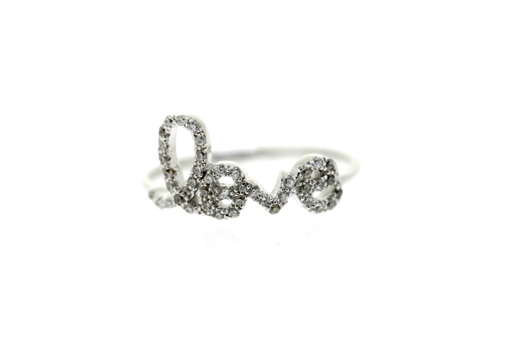 Silver 925 ring love cz