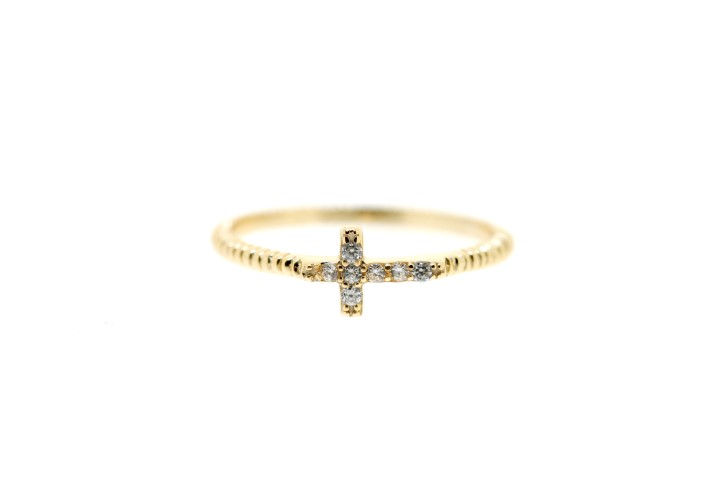 Anillo plata 925 cz cruz 