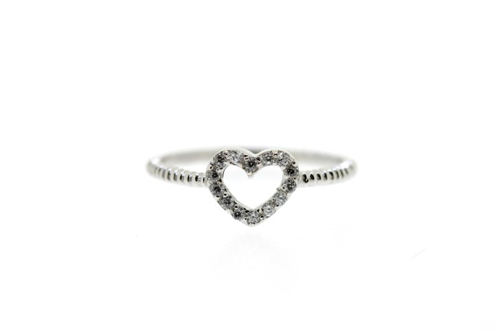Silver 925 ring heart cz