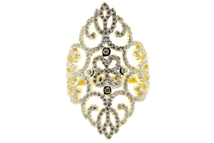 Silver 925 microsetting ring with cz