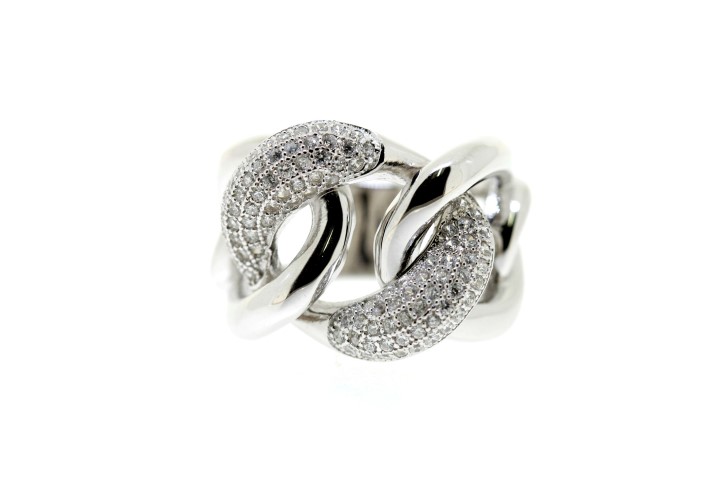 Silver 925 microsetting ring with cz