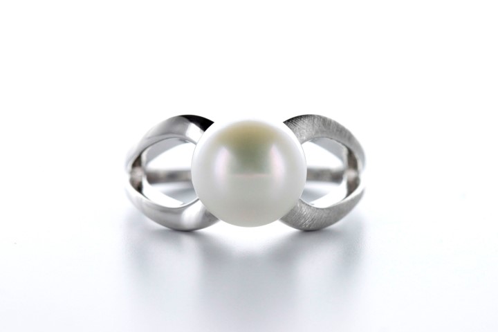 Anillo plata 925 mate perla cultivada 10mm 
