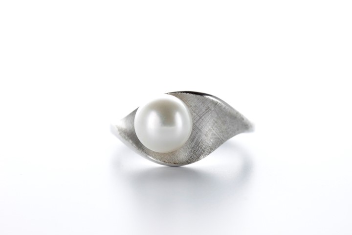 Anillo plata 925 mate perla cultivada 8mm 