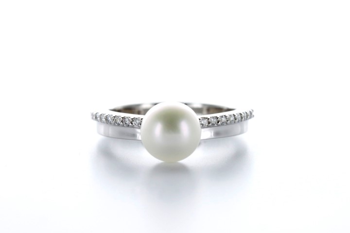Anillo plata 925 perla cultivada 8mm cz 
