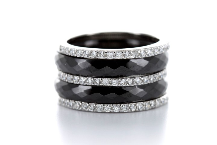 Anillo plata 925 ceramica con zirconita 