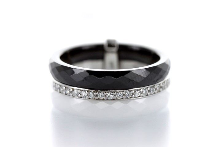 Anillo plata 925 ceramica con zirconita 