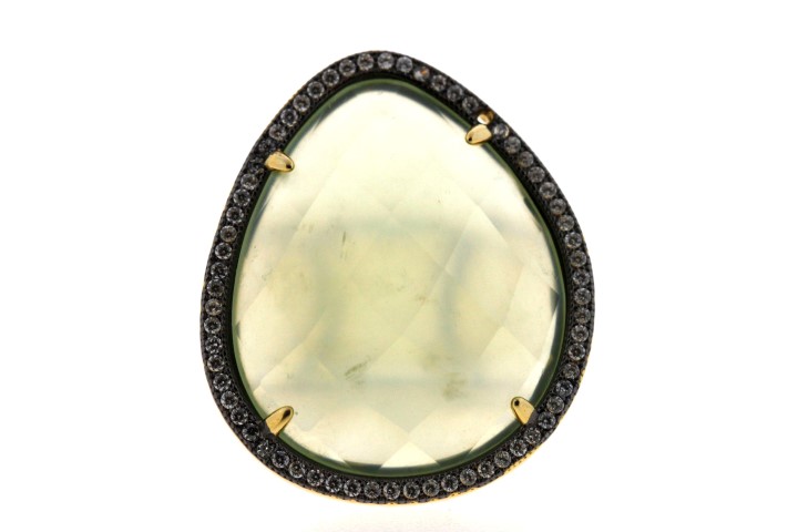 Silver 925  semi precious stone cz ring