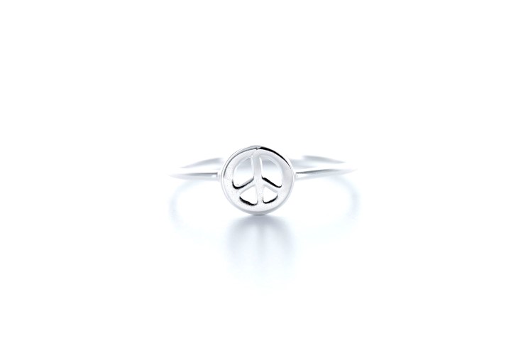 Silver 925 ring peace symbol