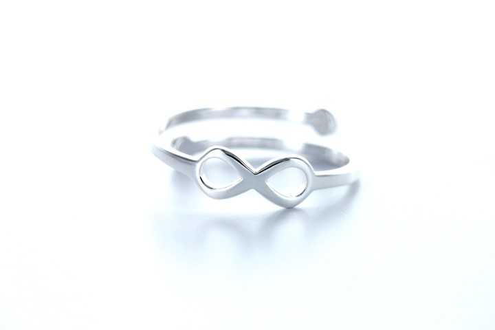 Silver 925 free size ring infinity