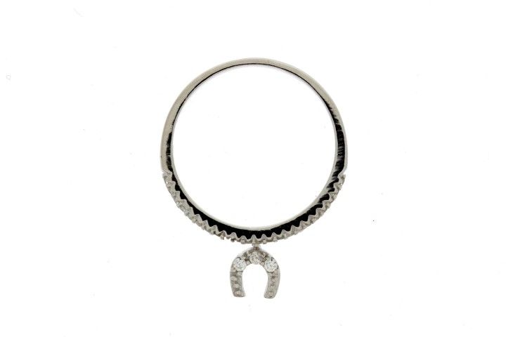 Silver 925 ring cz horseshoe