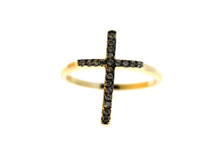 Anillo plata 925 con zirconita cruz 