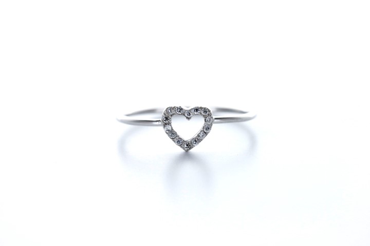 Anillo plata 925 con circonita corazon 