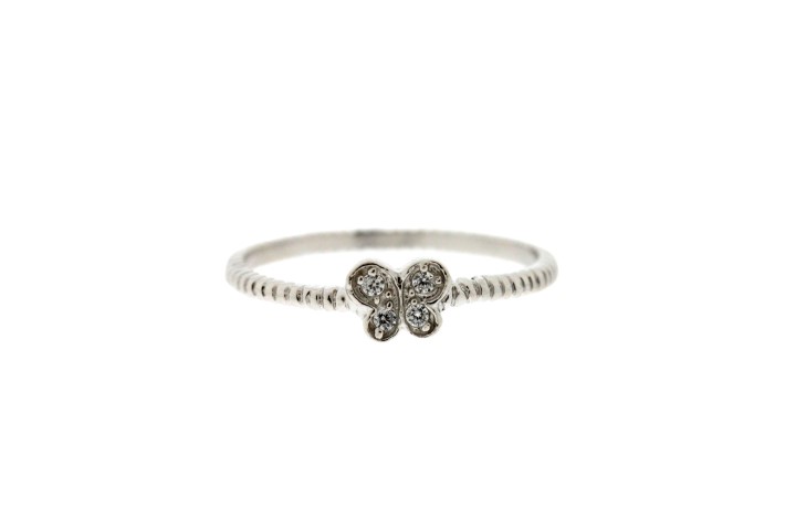 Anillo plata 925 con zirconita mariposa 