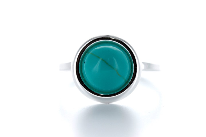 [07180A080GTU] Anillo plata 925 con turquesa  (Talla 8)