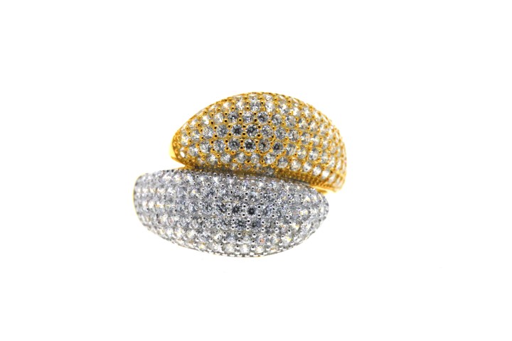 Anillo plata 925 bicolor zirconita 