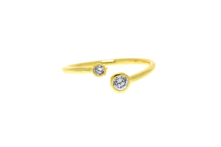 Anillo plata 925 abierto montura rusa cz 2 y 3mm 