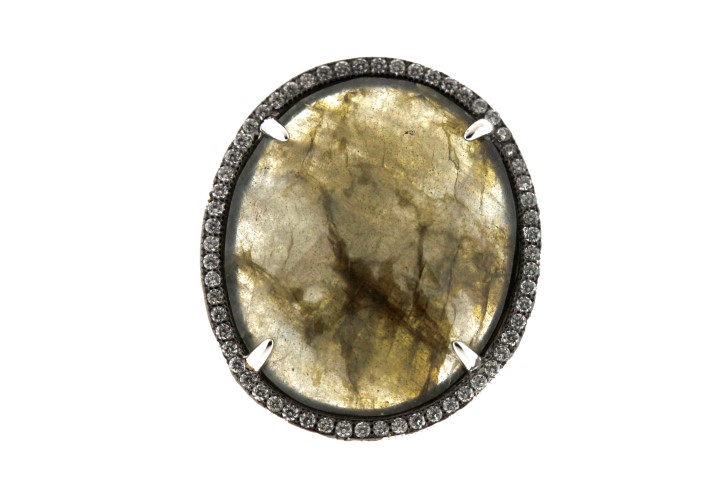 Silver 925  semi precious stone cz ring