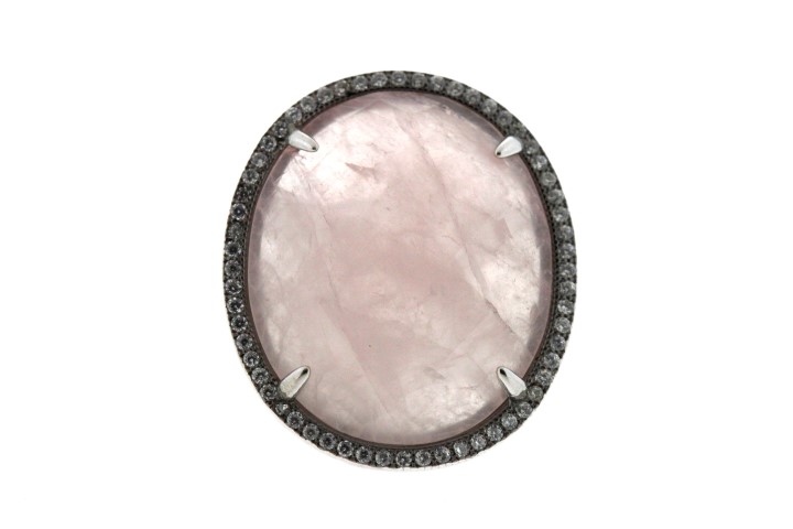 Anillo plata 925 piedra semi preciosa y zirconita 